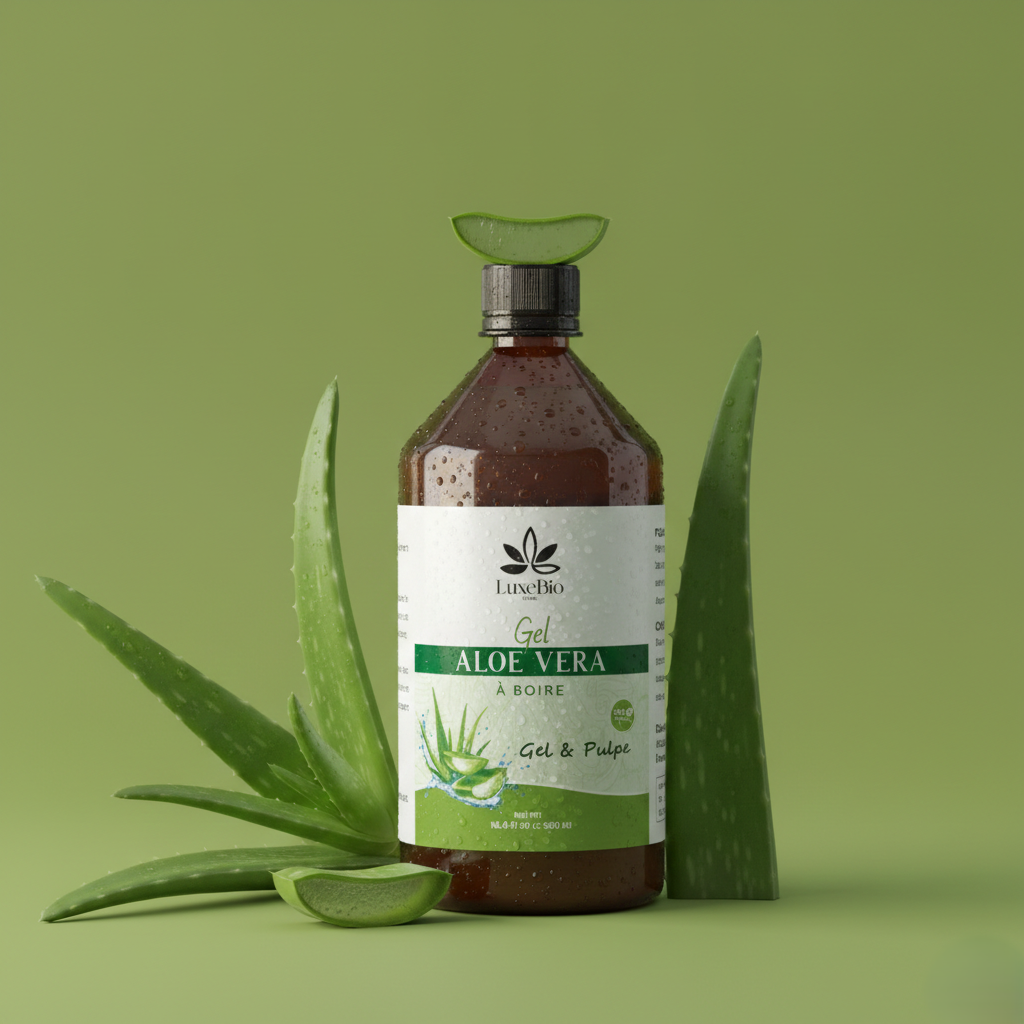 LuxeBio Gel d'Aloe Vera Bio a Boire 98% Pulpe Fraiche - 500ml